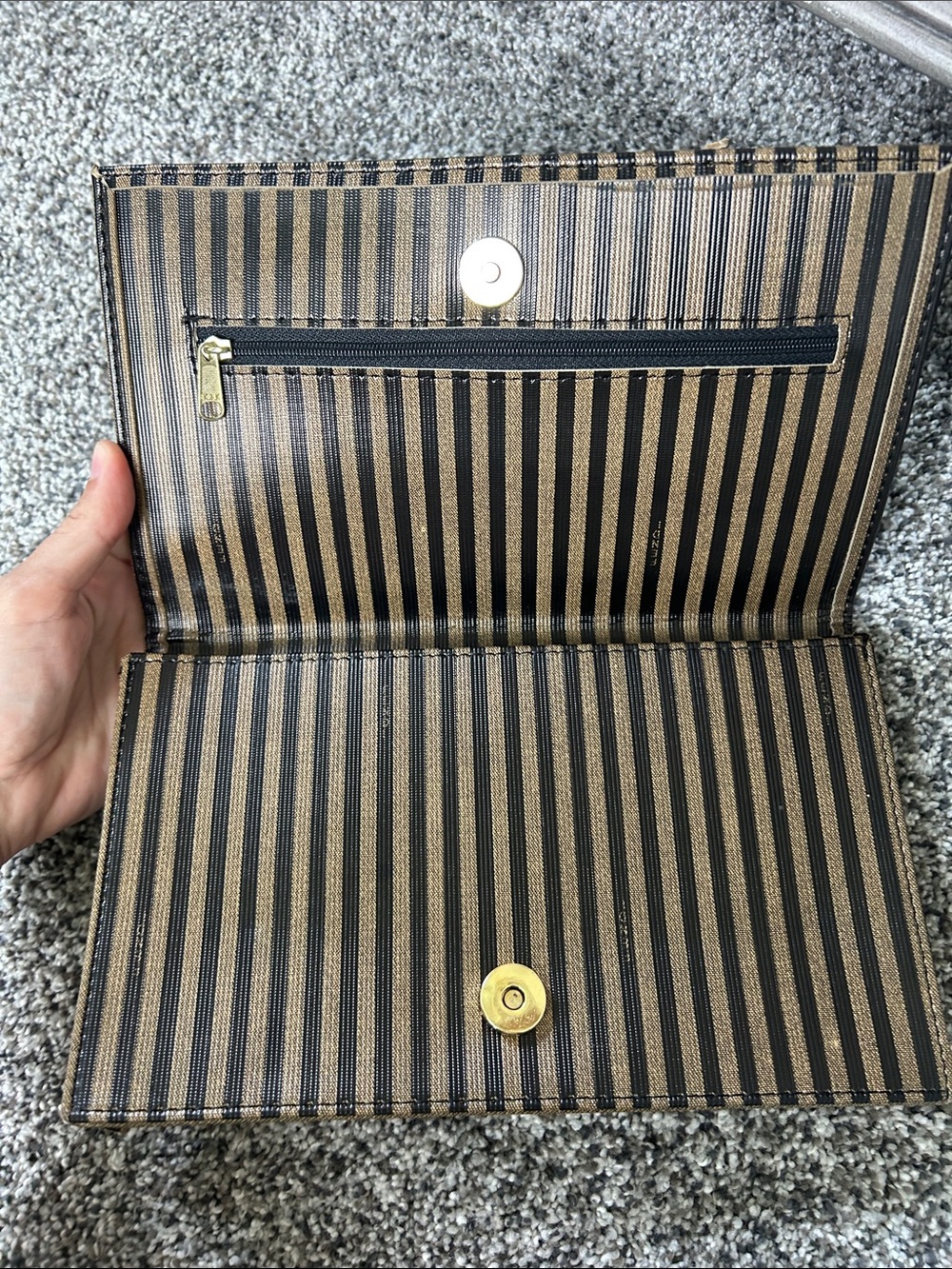 Striped Canvas Clutch - Picture 7 of 13